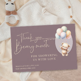 かわいいクマの赤ちゃんシャワーを待つことができる サンキューカード