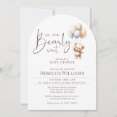 かわいいクマの赤ちゃんシャワーを待つことができる 招待状 (正面)