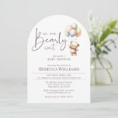 かわいいクマの赤ちゃんシャワーを待つことができる 招待状 (スタンド正面)