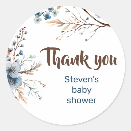 かわいいクマの赤ちゃんシャワーシール ラウンドシール (正面)