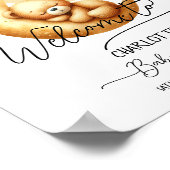 かわいいクマの赤ちゃんシャワー歓迎を待つことができる ポスター (角)