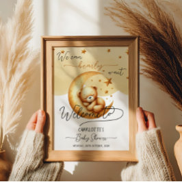 かわいいクマの赤ちゃんシャワー歓迎を待つことができる ポスター