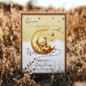 かわいいクマの赤ちゃんシャワー歓迎を待つことができる ポスター