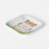 かわいいクマの赤ちゃんシャワー素朴な森林地帯 ペーパープレート (傾斜あり)