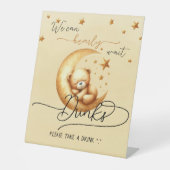 かわいいクマの赤ちゃんシャワー飲み物を待つことができる 台座サイン (正面)