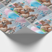 かわいいクマの赤ちゃんシャワー ラッピングペーパー (角)
