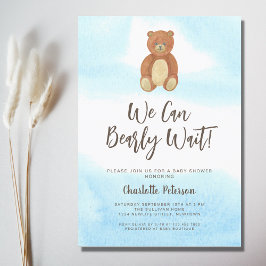 かわいいクマの赤ちゃんシャワー 招待状
