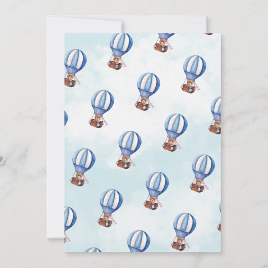 かわいいクマの赤ちゃんシャワー 招待状 (裏面)