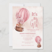 かわいいクマの赤ちゃんシャワー 招待状 (正面)