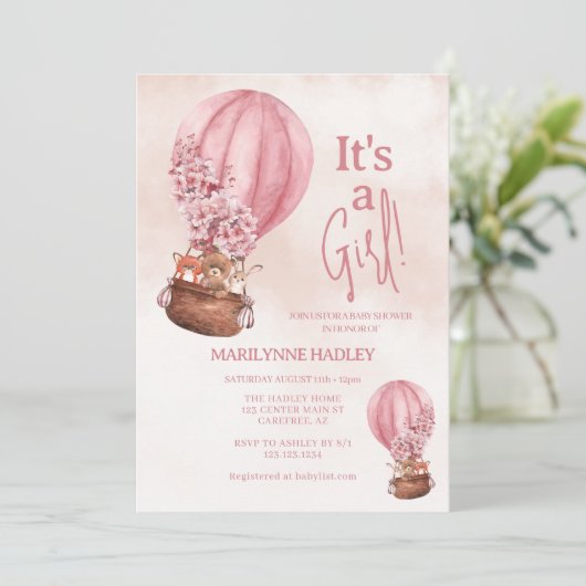 かわいいクマの赤ちゃんシャワー 招待状 (スタンド正面)