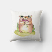 かわいいクマの赤ちゃん。子供の動物の水彩画。ベビー・幼児用 クッション (裏面)