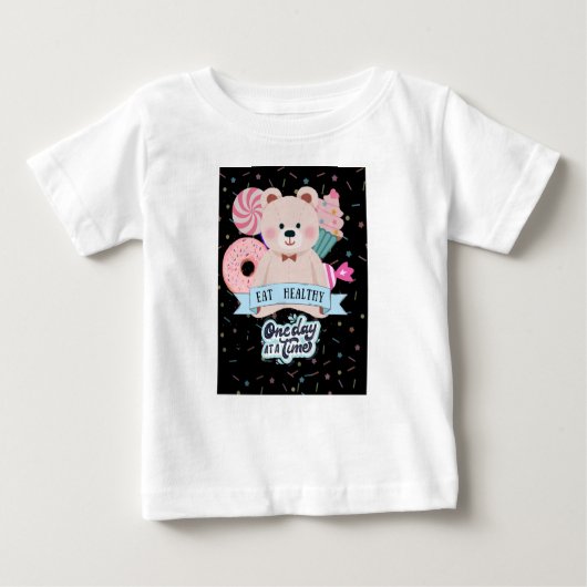 かわいいクマの赤ちゃんTシャツ ベビーTシャツ (正面)