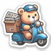 かわいいクマの配達 シール (正面)