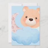 かわいいクマの雲の中ベビーシャワー 招待状 (裏面)