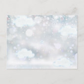 かわいいクマの青い風船 冬の赤ちゃん誕生お礼カード フォト付き 案内ポストカード (裏面)