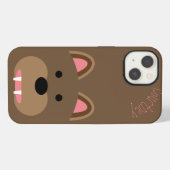かわいいクマの顔カスタマイズ iPhoneケース (裏面横)
