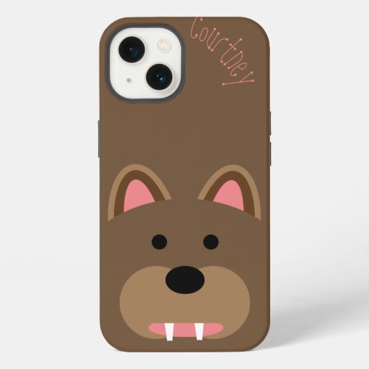 かわいいクマの顔カスタマイズ iPhoneケース (裏面)