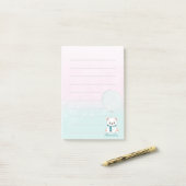 かわいいクマの風船で水の色をリストに  ポストイット (デスク上)