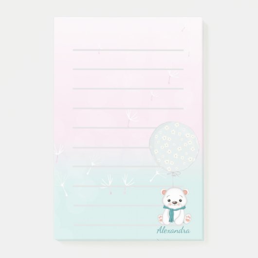 かわいいクマの風船で水の色をリストに  ポストイット (正面)