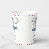 かわいいクマの飛行機アドベンチャー開始Boy Baby Shower 紙コップ (右)