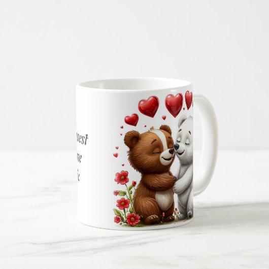 🧸 かわいいクマの魔法の愛の引用ホームギフト ✨ コーヒーマグカップ (正面右)