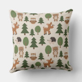 かわいいクマの鹿の緑のパターン クッション (裏面)