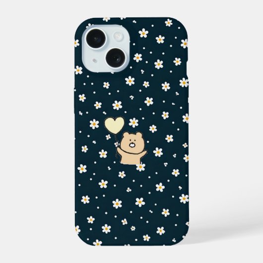 かわいいクマのiPhoneケース iPhone 15ケース (裏面)