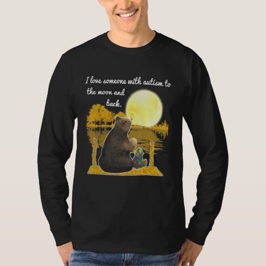 かわいいクマは月に自閉症で人を愛し Tシャツ (正面)