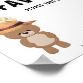 かわいいクマは赤ちゃんシャワーを好む ポスター (角)