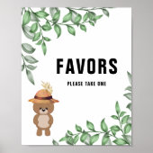 かわいいクマは赤ちゃんシャワーを好む ポスター (正面)