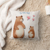 かわいいクマをテーマにした子供部屋デザイン クッション (ブランケット)