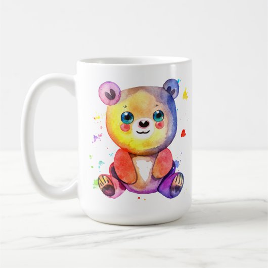 かわいいクマクールテディ前向き コーヒーマグカップ (左)