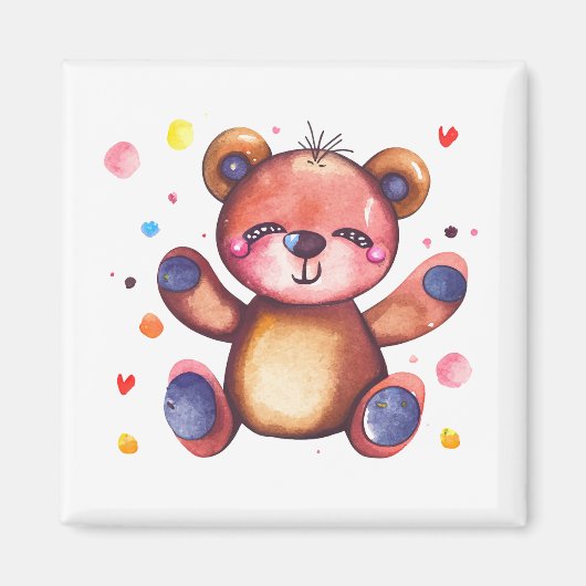 かわいいクマクールテディ前向き マグネット (正面)