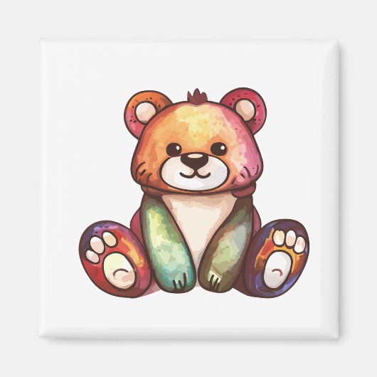 かわいいクマクールテディ前向き マグネット (正面)