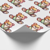 かわいいクマクールテディ前向き ラッピングペーパー (角)