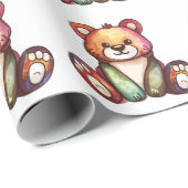 かわいいクマクールテディ前向き ラッピングペーパー (ロールコーナー)