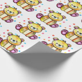 かわいいクマクールテディ前向き ラッピングペーパー (角)
