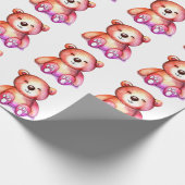 かわいいクマクールテディ前向き ラッピングペーパー (角)