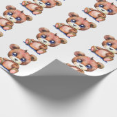 かわいいクマクールテディ前向き ラッピングペーパー (角)