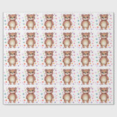 かわいいクマクールテディ前向き ラッピングペーパー (フラット)