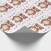 かわいいクマクールテディ前向き ラッピングペーパー (角)
