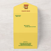 かわいいクマテーマ男の子ベビーシャワー オールインワン招待状 (外側)