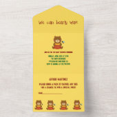 かわいいクマテーマ男の子ベビーシャワー オールインワン招待状 (内側)