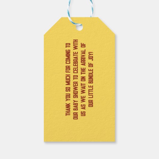 かわいいクマテーマ男の子ベビーシャワー ギフトタグ (裏面)