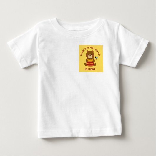 かわいいクマテーマ男の子ベビーシャワー ベビーTシャツ (正面)