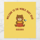 かわいいクマテーマ男の子ベビーシャワー ワインラベル (シングルラベル)