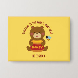 かわいいクマテーマ男の子ベビーシャワー 缶バッジ