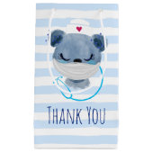 かわいいクマナースメディカルマスクをかぶってありがとう スモールペーパーバッグ (正面)