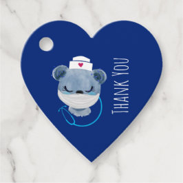 かわいいクマナースメディカルマスクをかぶってありがとう フェイバータグ