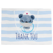 かわいいクマナースメディカルマスクをかぶってありがとう ラージペーパーバッグ (裏面)